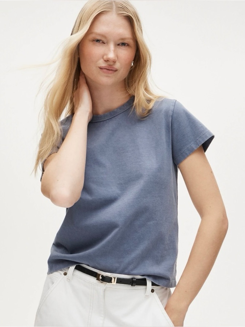 NWT J. Crew Boyfriend Jersey Classic-fit T-shirt Evening Shadow Blue